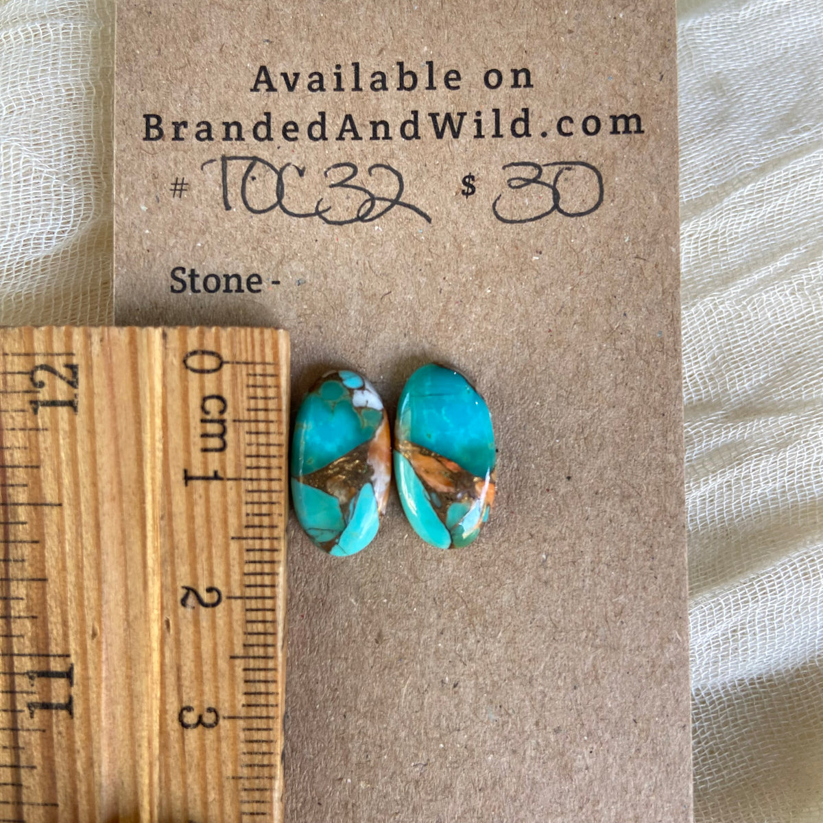 Turquoise, Oyster Shell, Copper Cabochon - TOC32 FE113804-2712-4A52-86E0-5D2455180C24 Brandedandwild.com