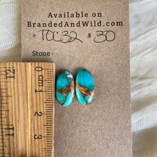 Turquoise, Oyster Shell, Copper Cabochon - TOC32 FE113804-2712-4A52-86E0-5D2455180C24 Brandedandwild.com