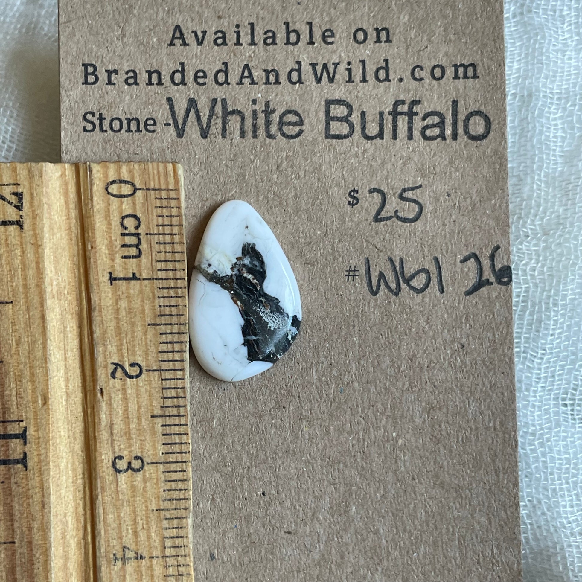 White Buffalo Cabochon - WB126 FE32DF62-D1F3-46AF-B74A-39EFF7B69F65 Brandedandwild.com