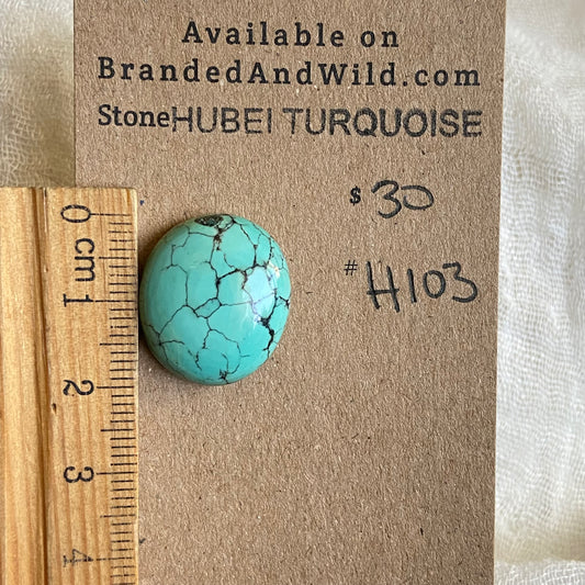 Hubei Turquoise Cabochon - H103 FE5D77D1-477E-4C81-85BE-6C23505AAC85 Brandedandwild.com