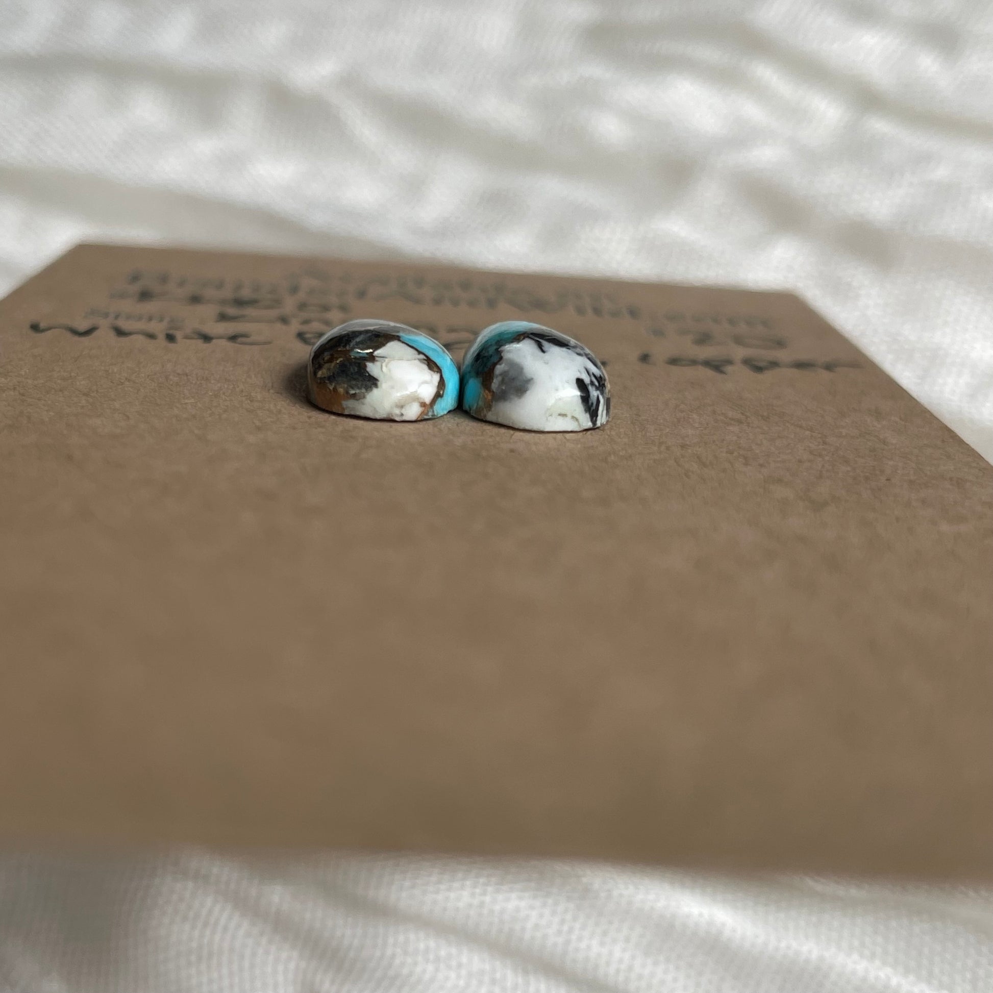 Kingman Turquoise, White Buffalo, Copper Cabochon - KWC01 FEED6826-71E7-4C25-B016-EE290F7D00FC Brandedandwild.com