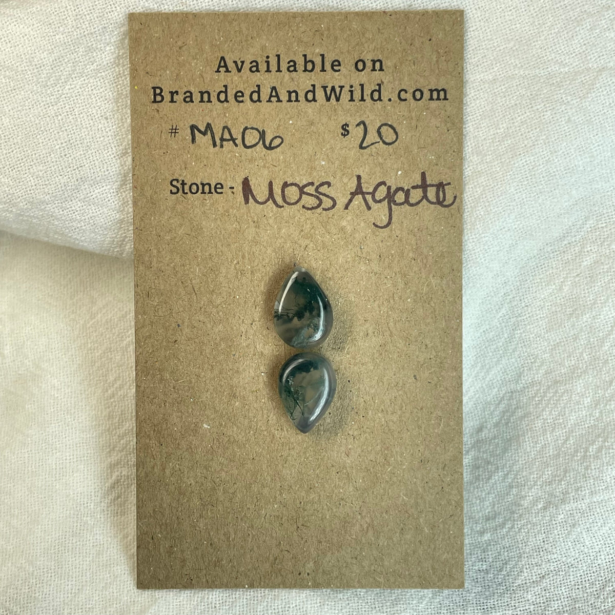 Moss Agate Cabochon - MA06 FEF7154B-3A8A-4838-8E88-6F39BE8B7FC3 Brandedandwild.com