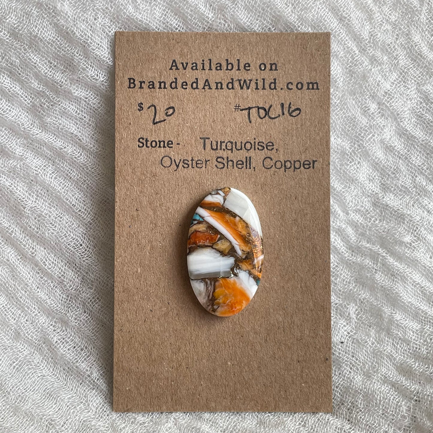 Turquoise, Oystershell, Copper Cabochon - TOC16 FEFCBE58-AA07-45D5-8817-D4CC0560A06D Brandedandwild.com