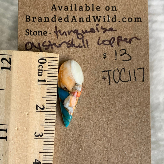 Turquoise, Oystershell, Copper Cabochon - TOC117