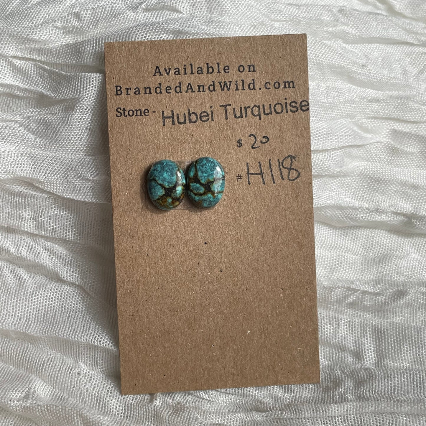 Hubei Turquoise Cabochon - H118 FF154F22-2AF6-42BC-ABB6-C88513691439 Brandedandwild.com