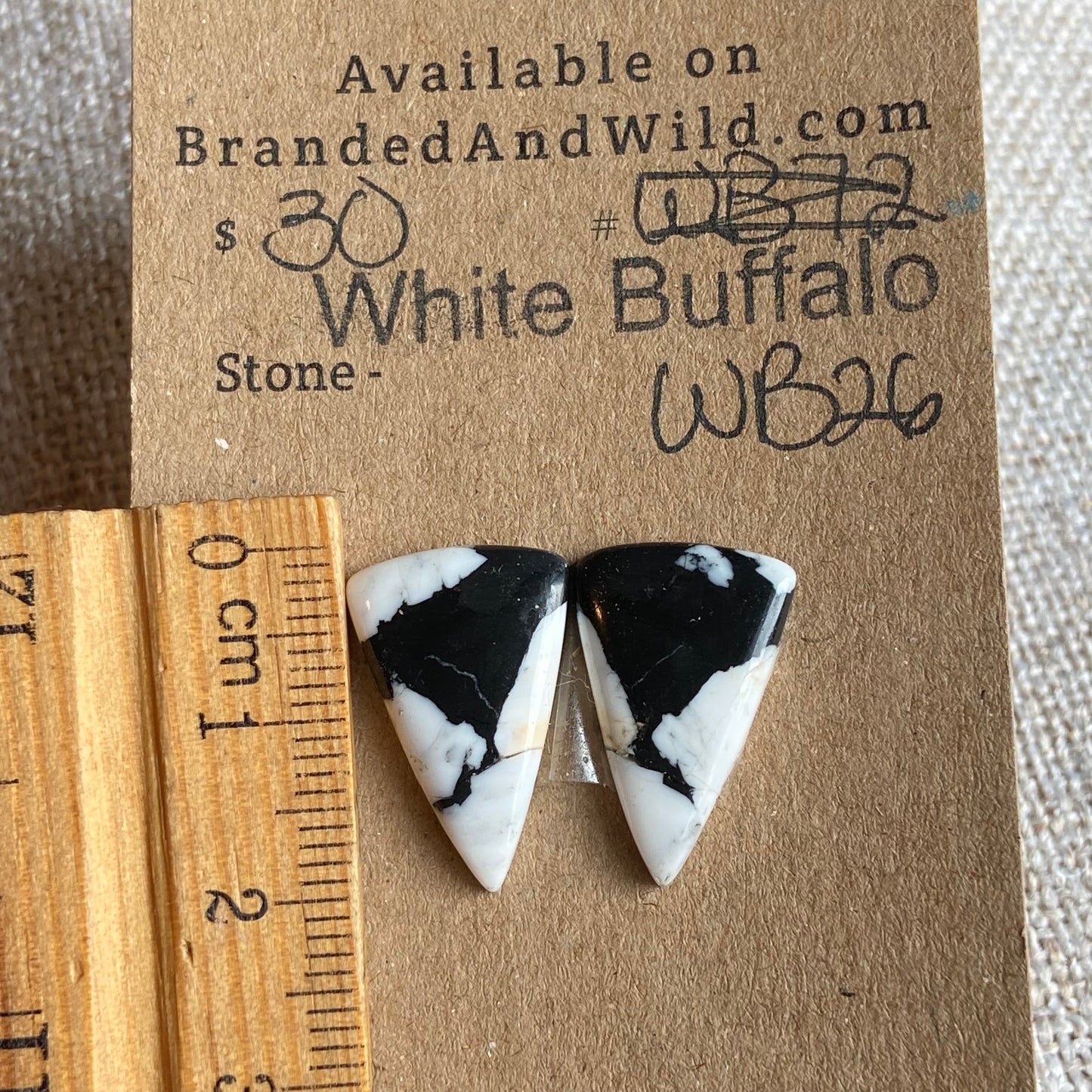 White Buffalo Cabochon - WB26 FF289160-BA81-4372-A518-3D3E9282887C Brandedandwild.com