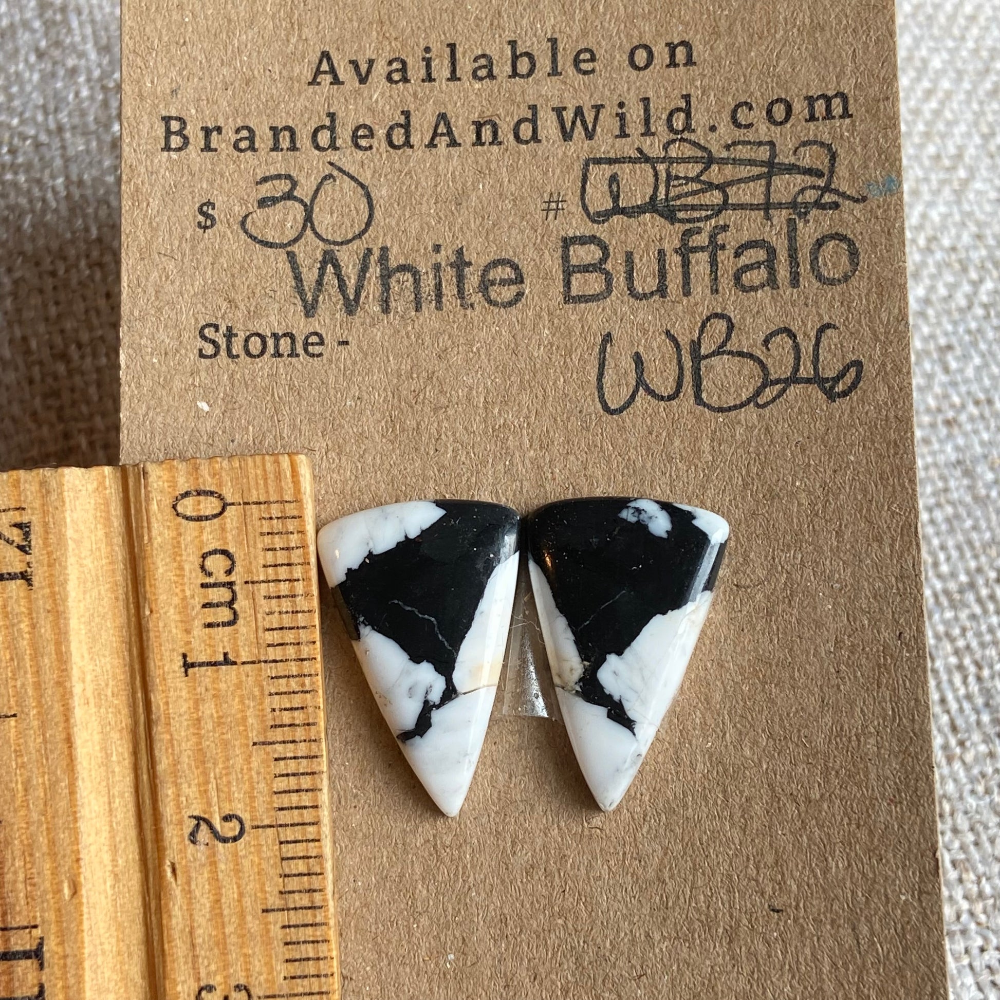 White Buffalo Cabochon - WB26 FF289160-BA81-4372-A518-3D3E9282887C Brandedandwild.com