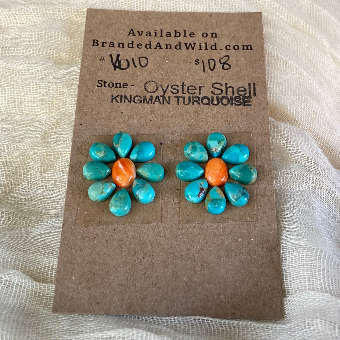 Oystershell / Kingman Turquoise Cabochon - K010 FF38BED1-27B3-46DF-A76F-7CB4AFDB9473 Brandedandwild.com
