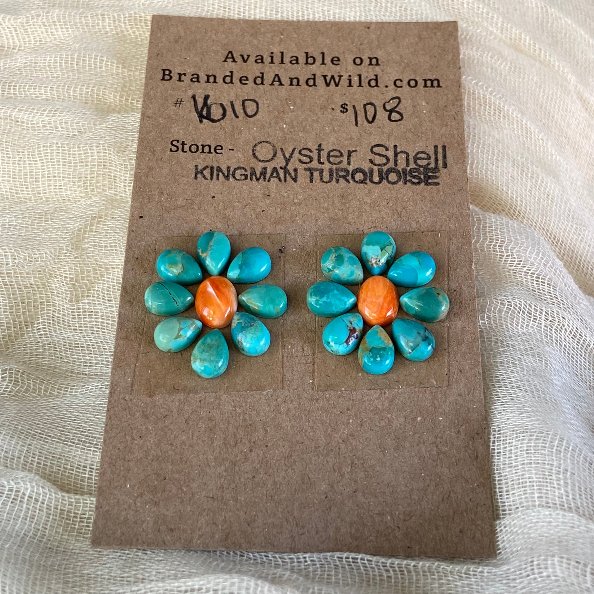 Oystershell / Kingman Turquoise Cabochon - K010 FF38BED1-27B3-46DF-A76F-7CB4AFDB9473 Brandedandwild.com