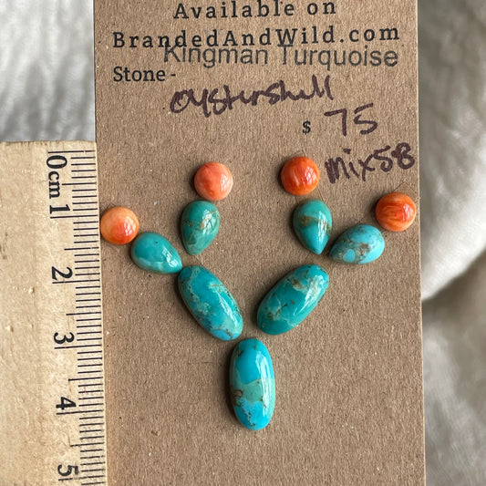 Turquoise / Oyster Shell Cabochon - MIX58 FF6F46C0-796B-46AC-8D4C-22D8229B2184 Brandedandwild.com