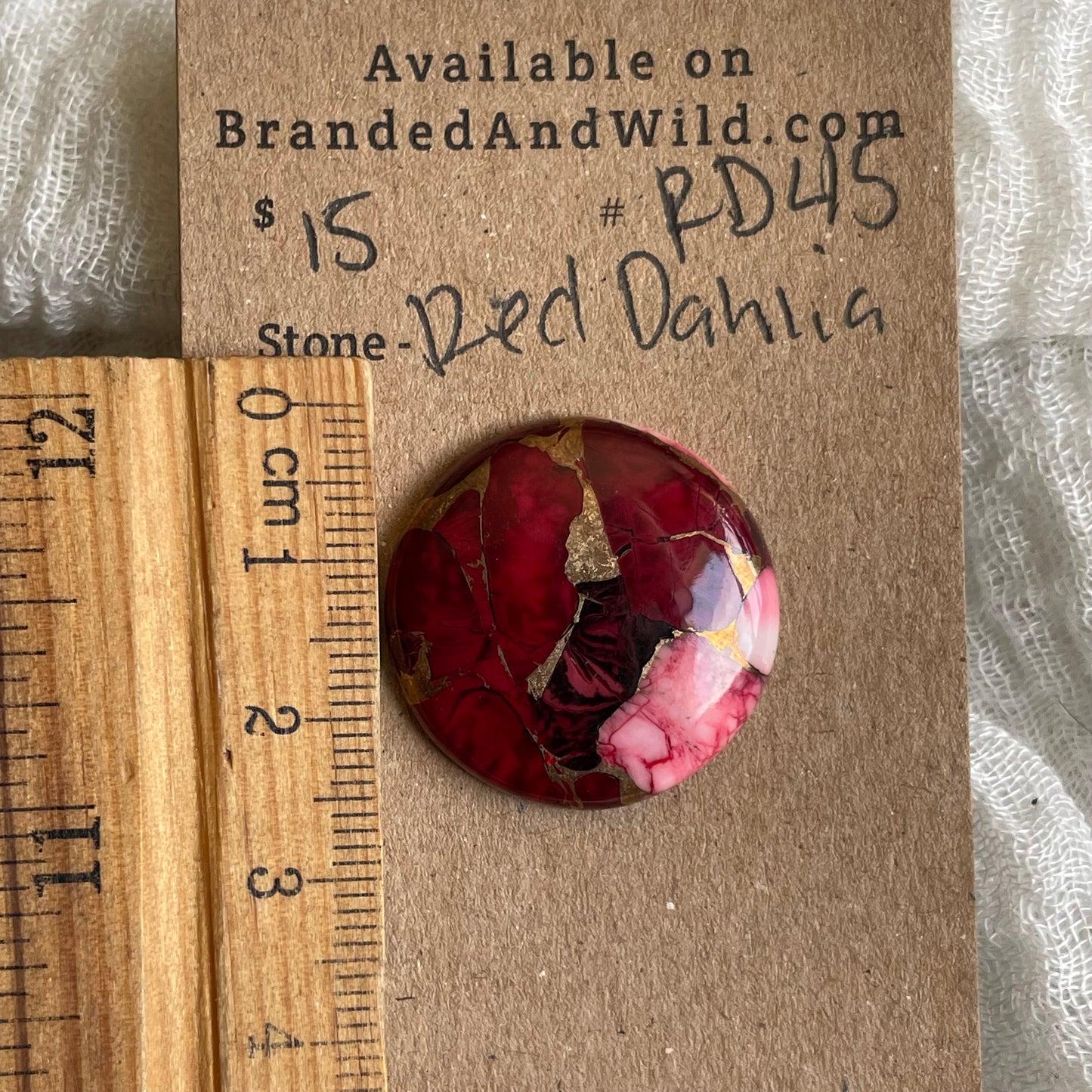 Red Dahlia Cabochon - RD45