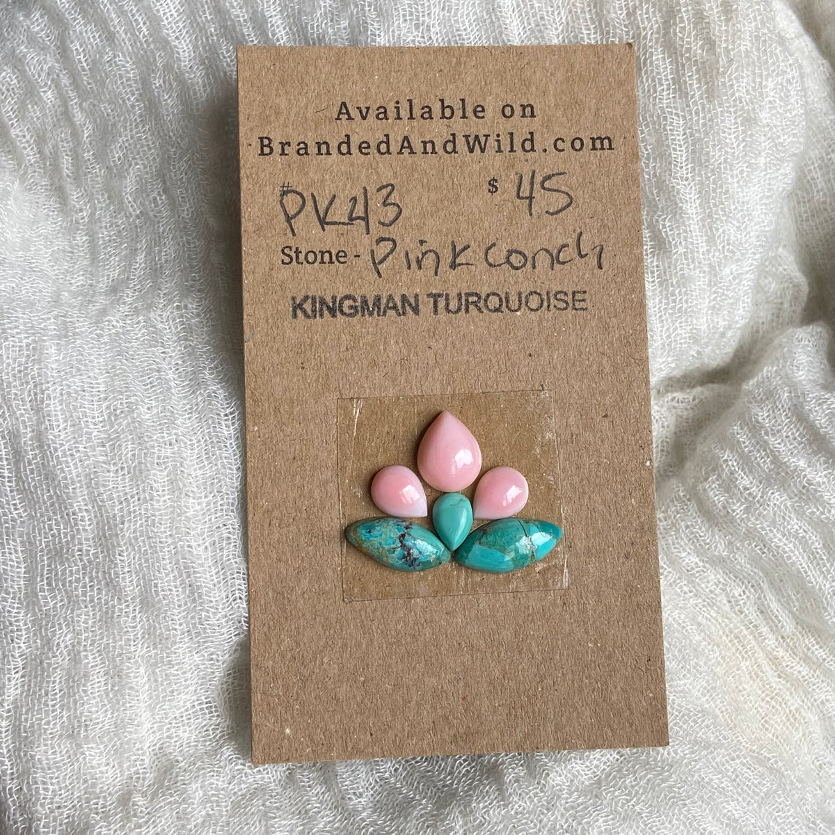 Pink Conch / Kingman Cabochon - PK43 FF90EBC2-5167-4410-943B-68A967358A3C Brandedandwild.com
