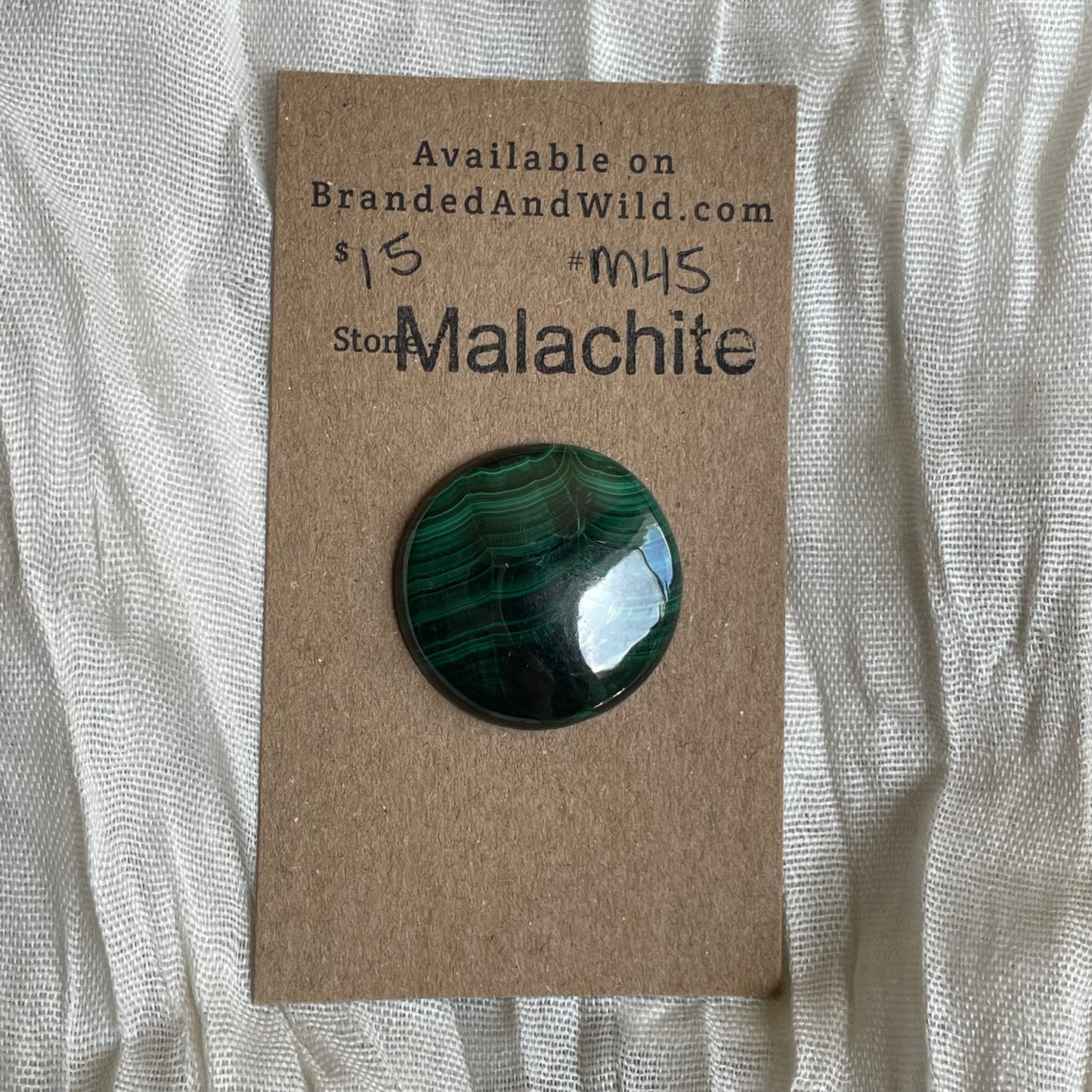 Malachite Cabochon - M45 FF974DA5-7BC4-4F7B-AA0E-523695337785 Brandedandwild.com