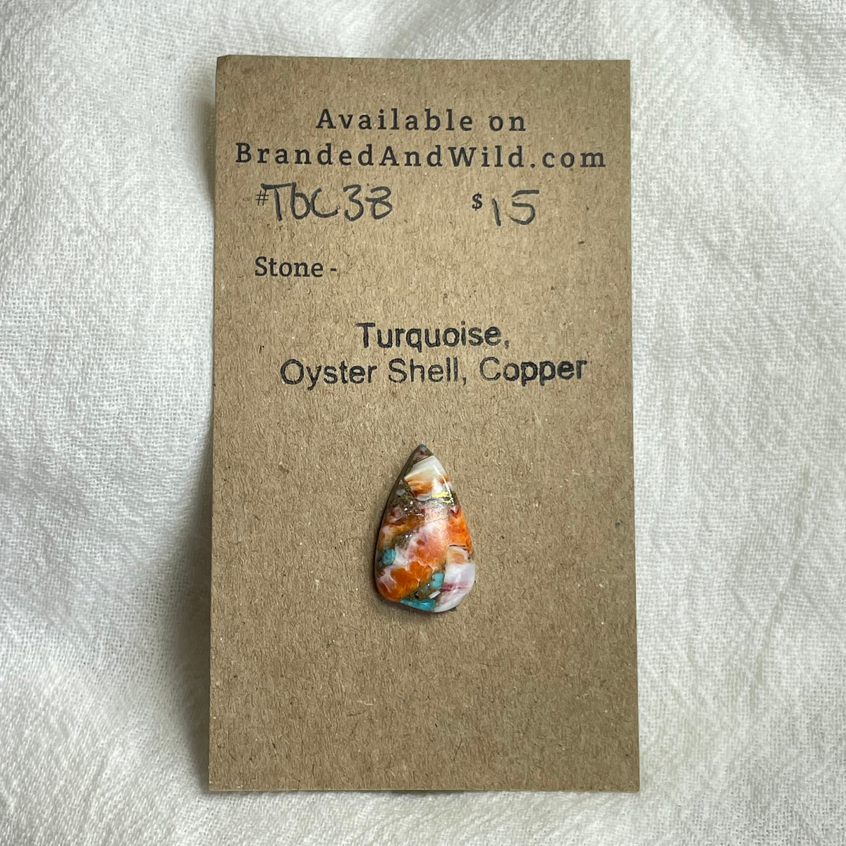 Turquoise, Oyster Shell, Copper Cabochon - TOC38