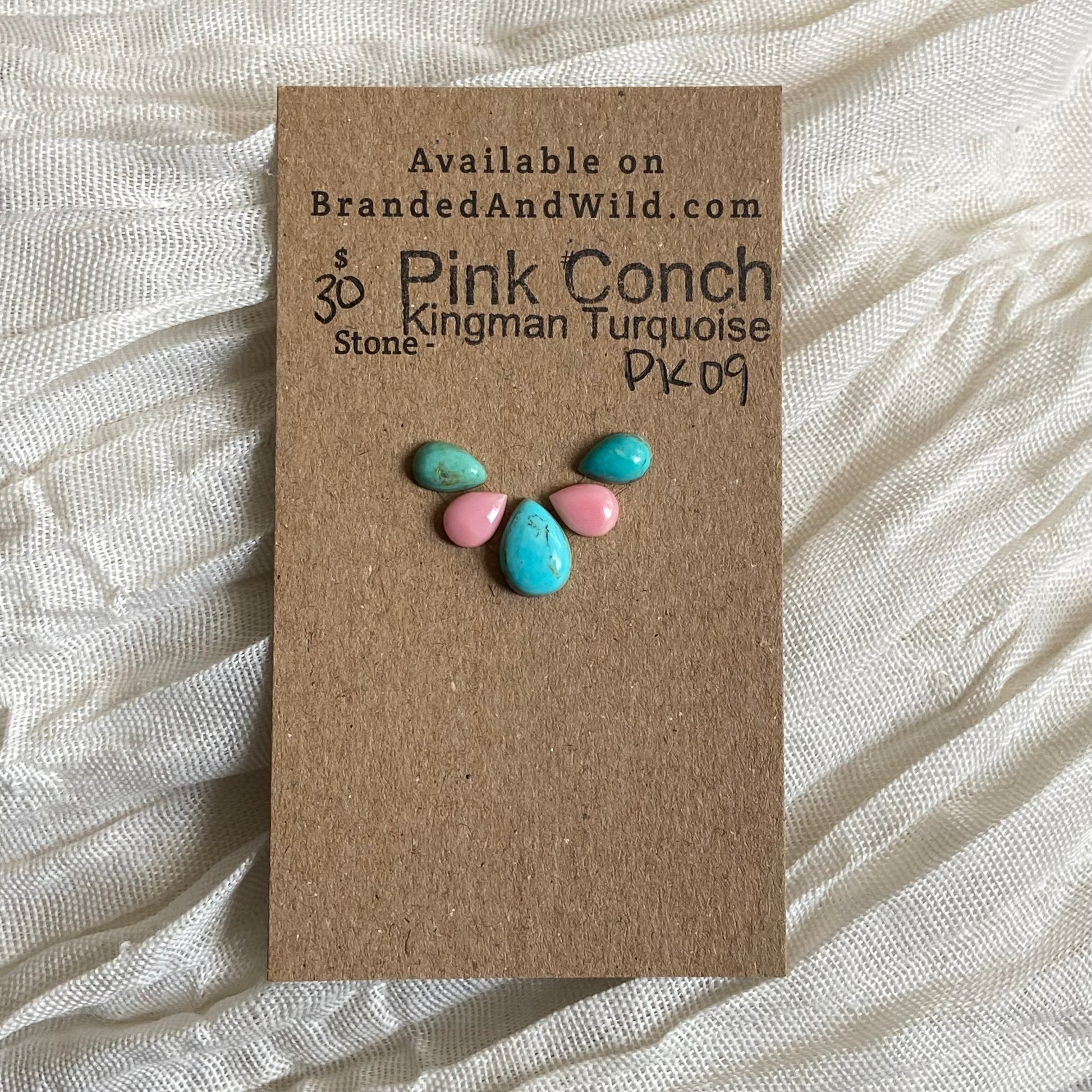 Pink Conch / Kingman Turquoise Cabochon - PK09 FFCDE537-9D8E-45C4-9CB5-C49390515CB8 Brandedandwild.com