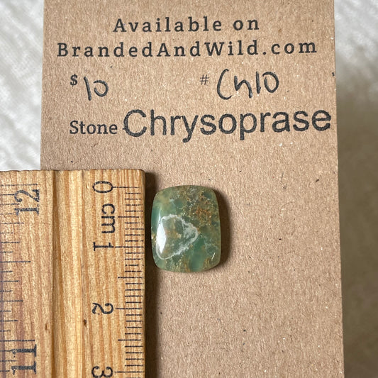 Chrysoprase Cabochon - Ch10 FFD567BE-57B0-491D-A187-F3EB6F04D0A0 Brandedandwild.com