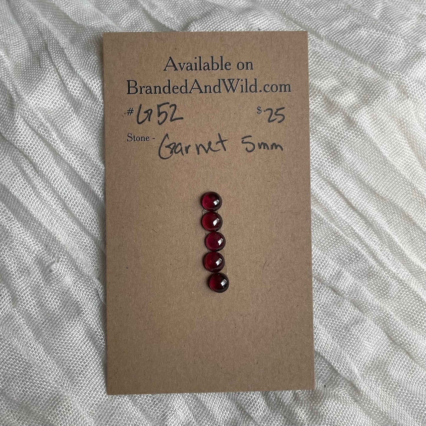 Garnet Cabochon - G52 FFE098FA-1830-4D78-A89D-DCAC682167BD Brandedandwild.com