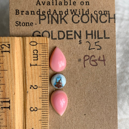 Pink Conch/Golden Hill Cabochon - PG4