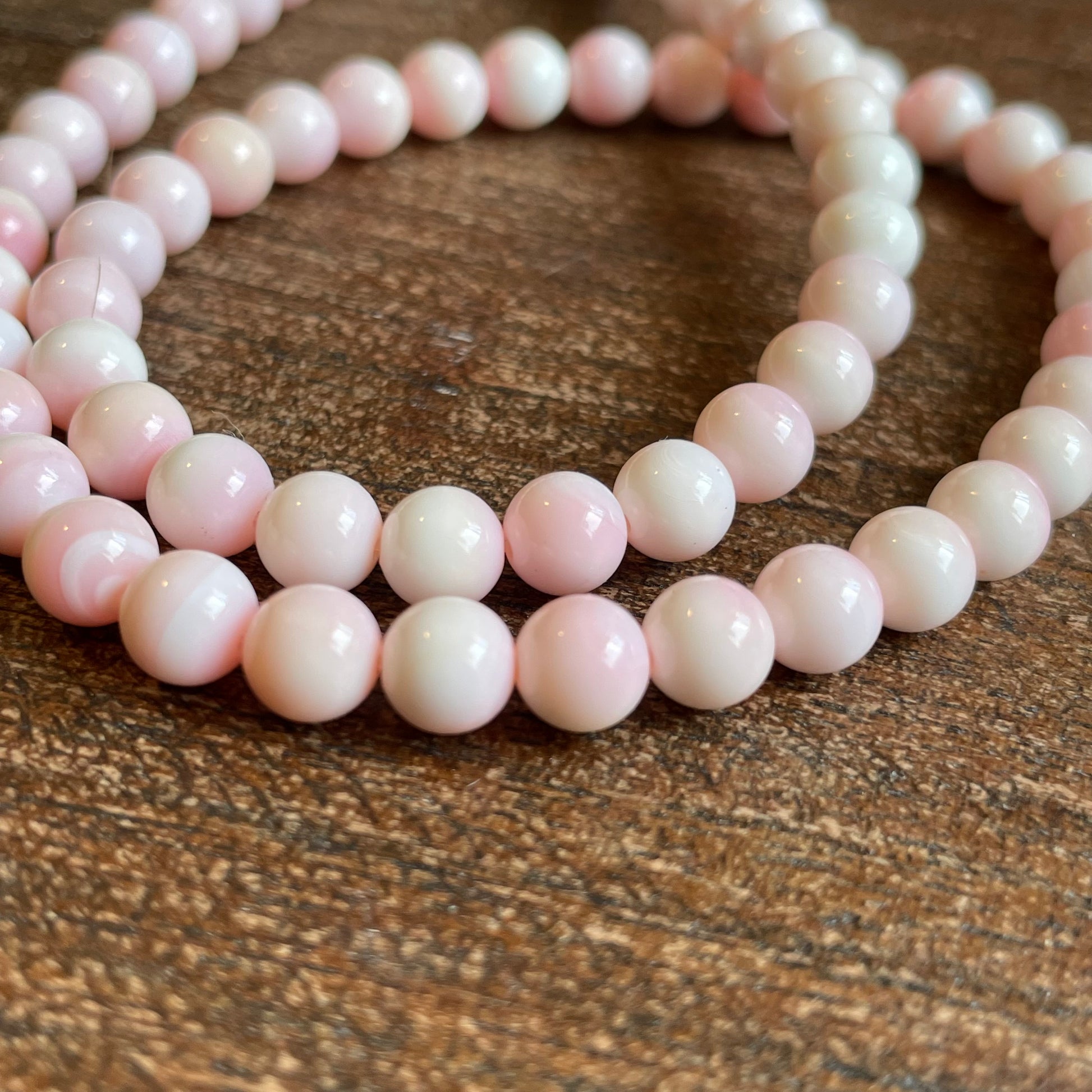 Natural Pink Queen Conch Shell Round Beads 6mm -PCB02 FullSizeRender_ddfa9668-aaa8-4415-b47b-6027cd9083cb Brandedandwild.com