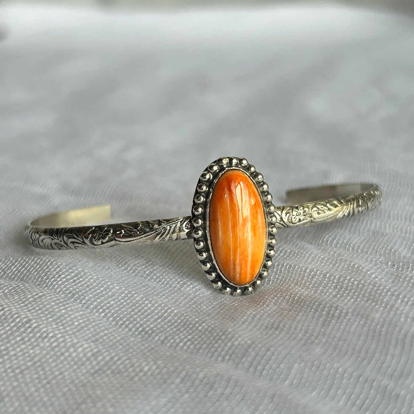 Orange Oyster Shell Bracelet