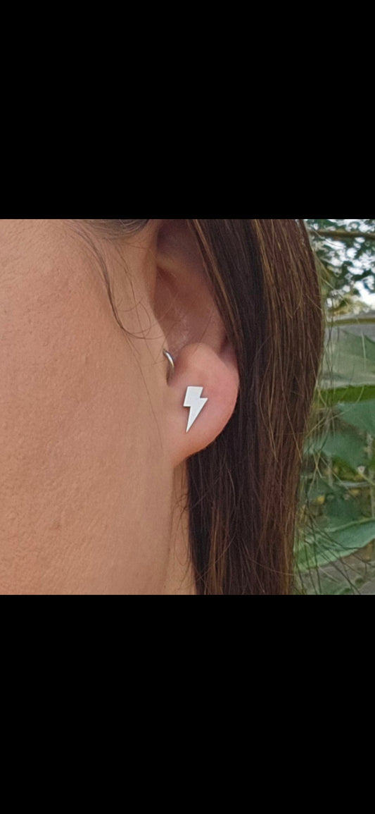 Sterling silver lightning bolt earrings