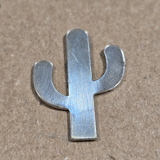 1" 24 gauge sterling silver cactus