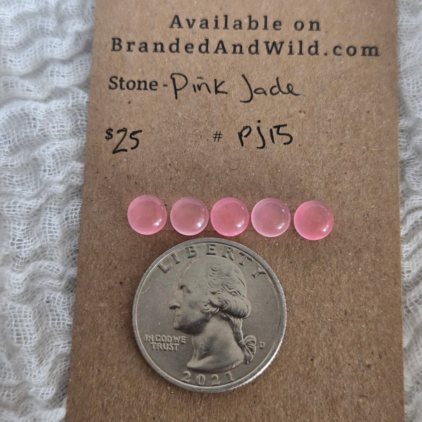 Pink Jade Cabochon 6mm - PJ15