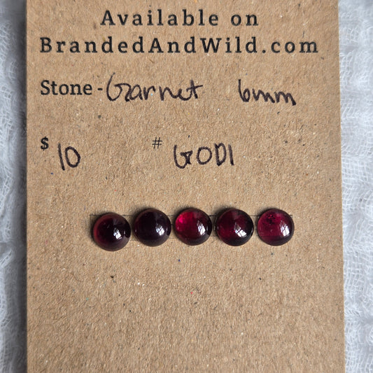 Garnet Cabochon 6mm - G001