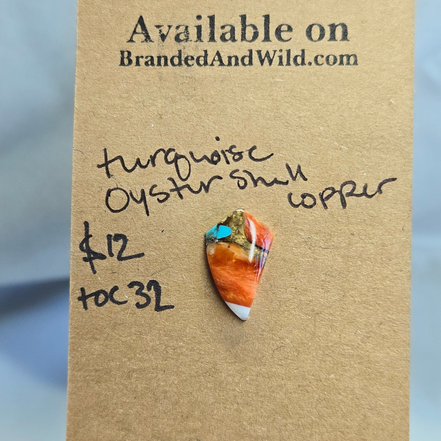 Turquoise, Oystershell, Copper Cabochon TOC32