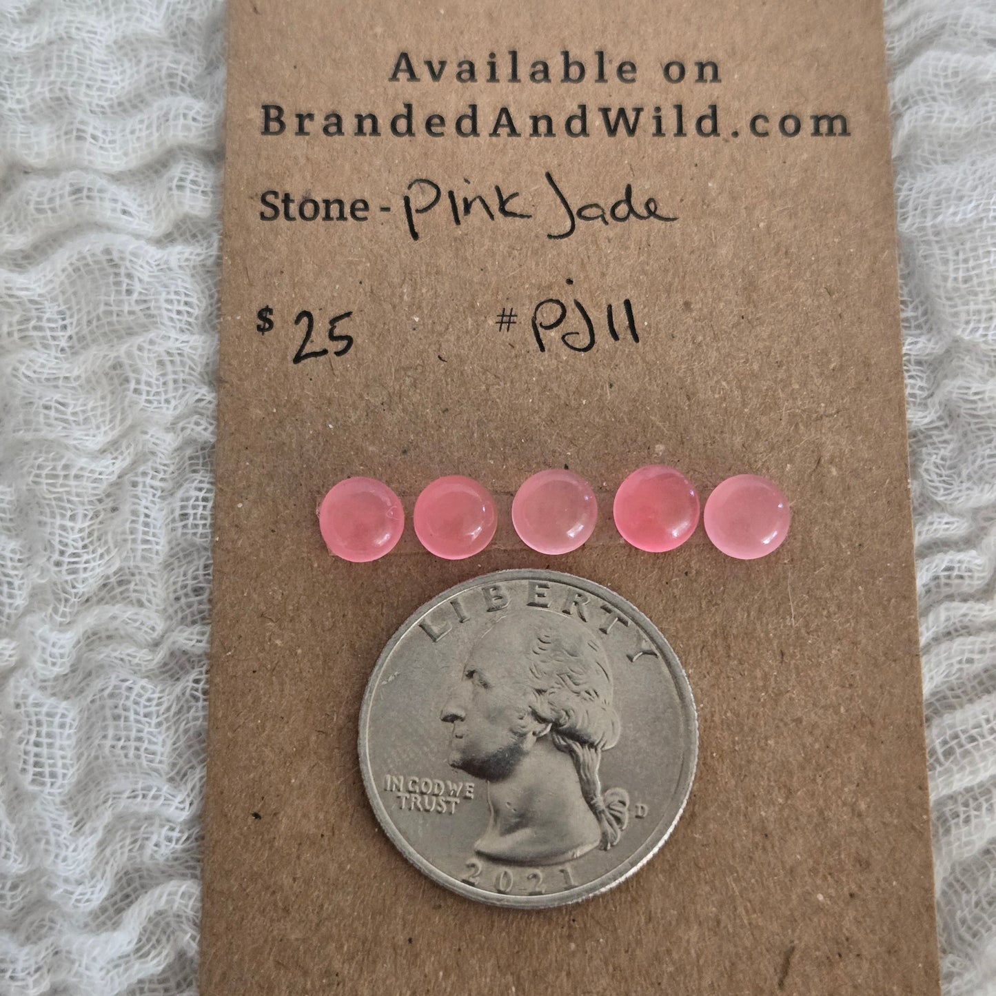 Pink Jade Cabochon 6mm - PJ11