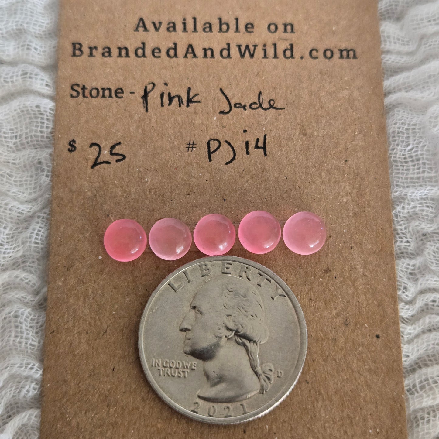 Pink Jade Cabochon 6mm - PJ14