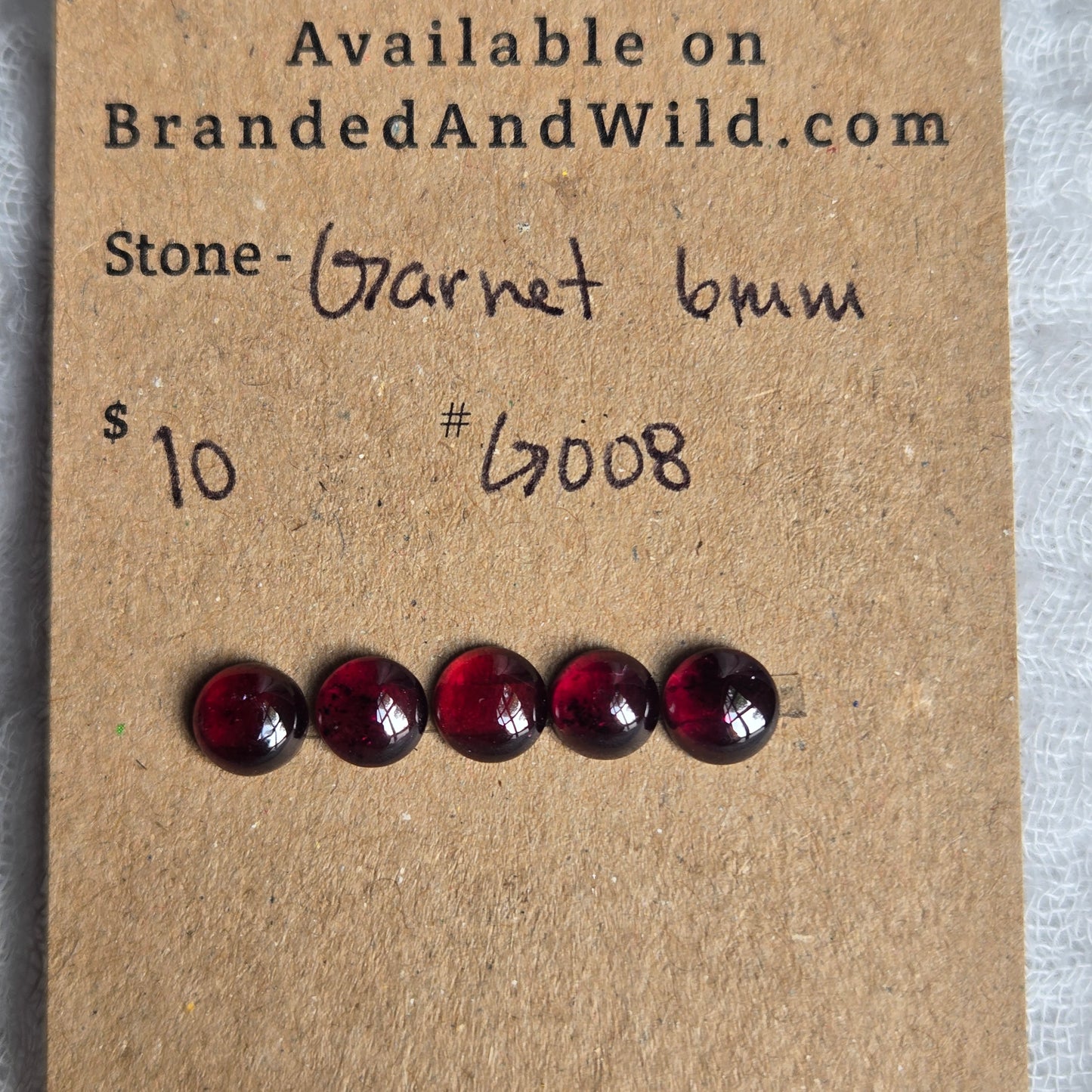 Garnet Cabochon 6mm - G008