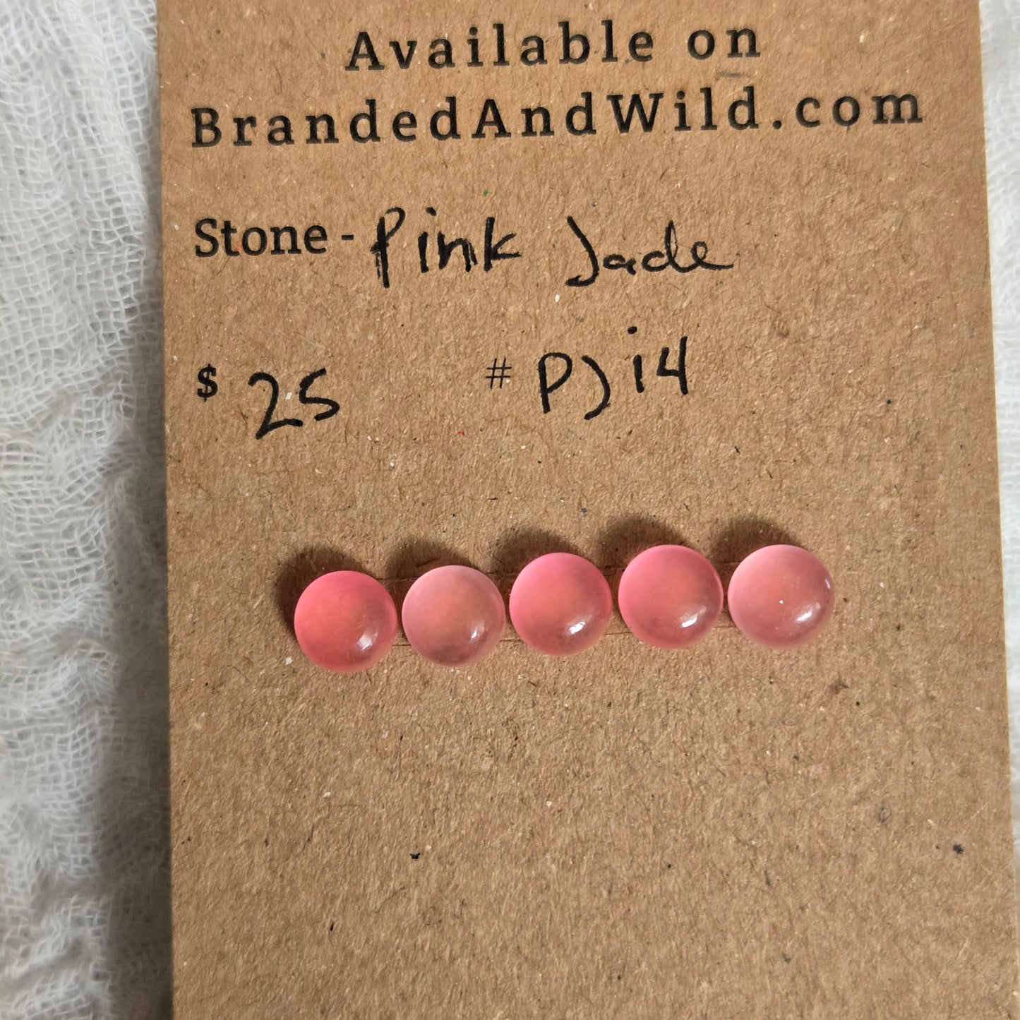 Pink Jade Cabochon 6mm - PJ14