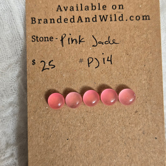 Pink Jade Cabochon 6mm - PJ14