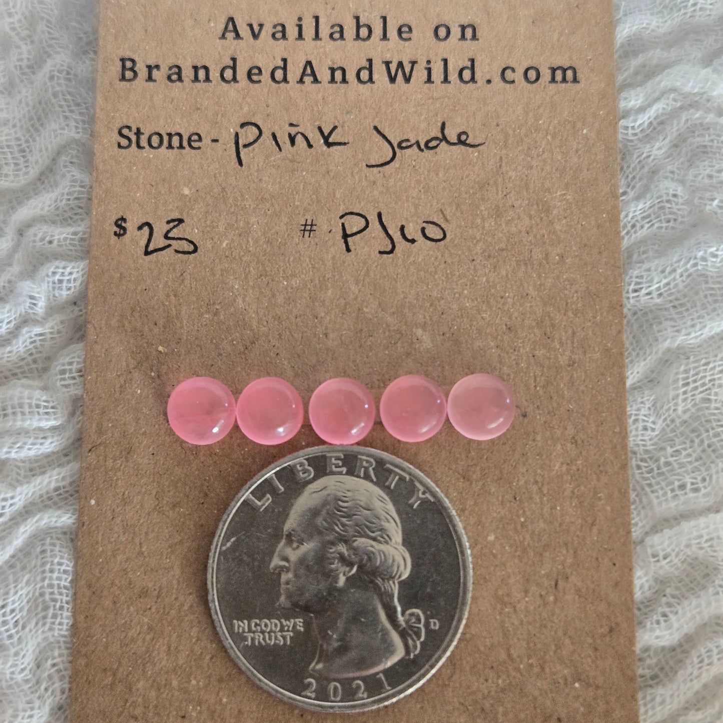 Pink Jade Cabochon 6mm - PJ10