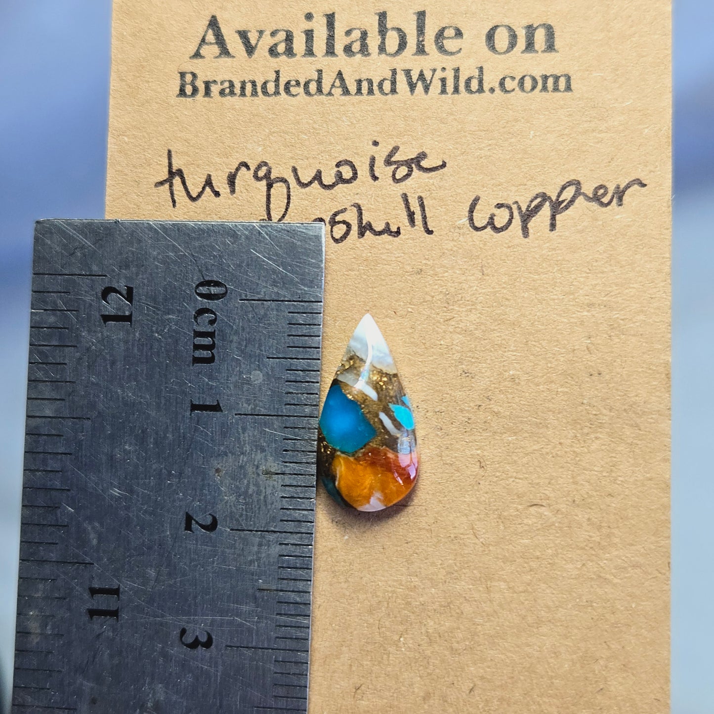 Turquoise, Oystershell, Copper Cabochon TOC38