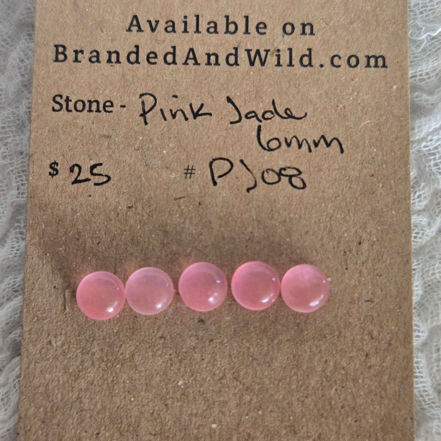 Pink Jade Cabochon 6mm - PJ08