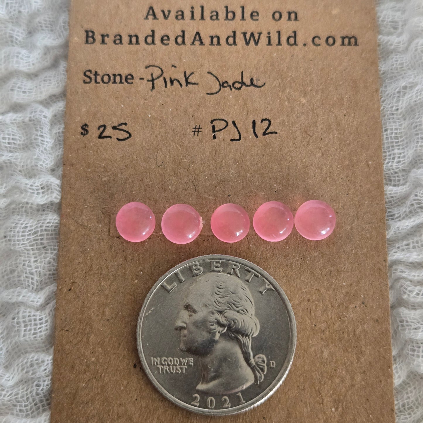 Pink Jade Cabochon 6mm - PJ12