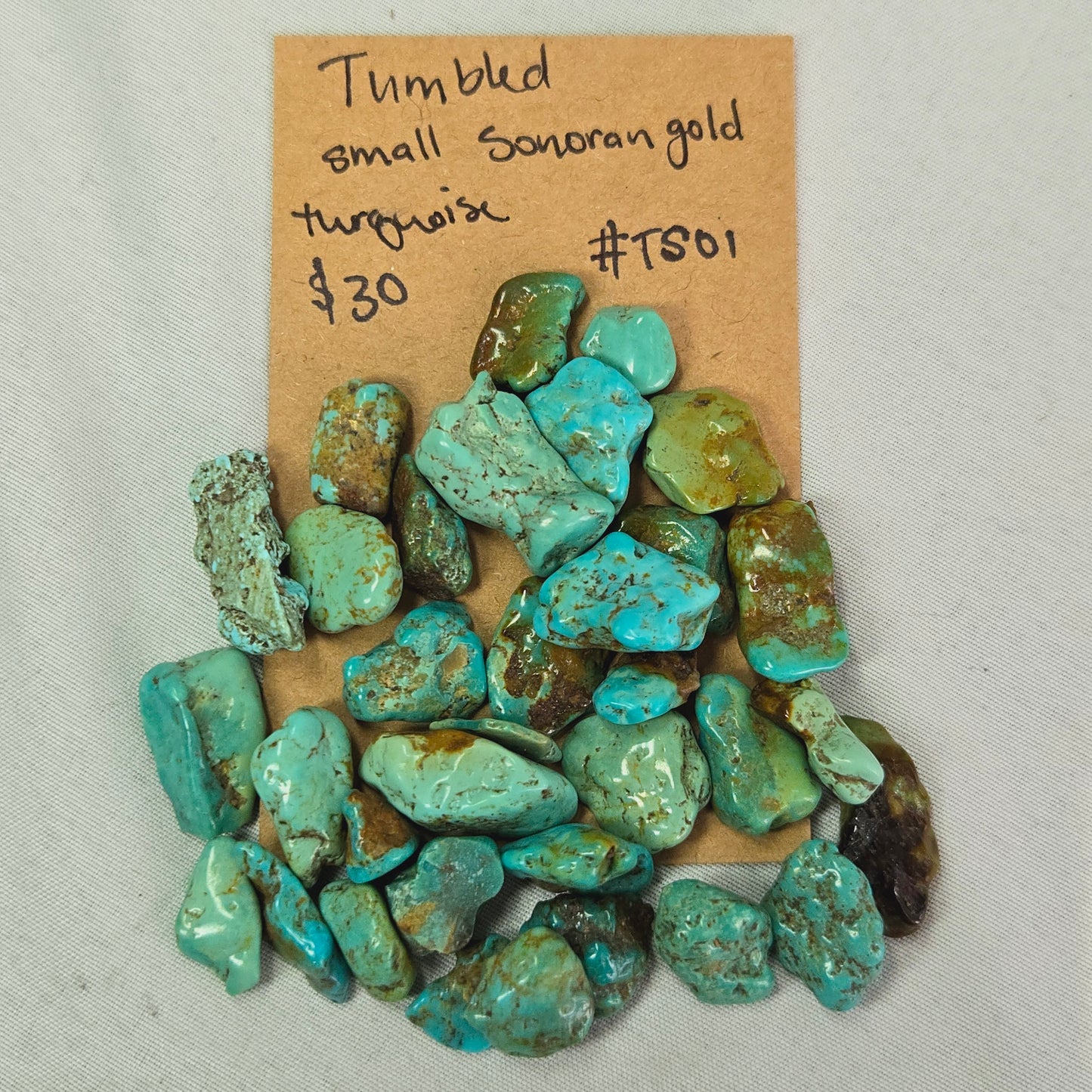 Rough Tumbled Sonoran Gold Turquoise - #TS01