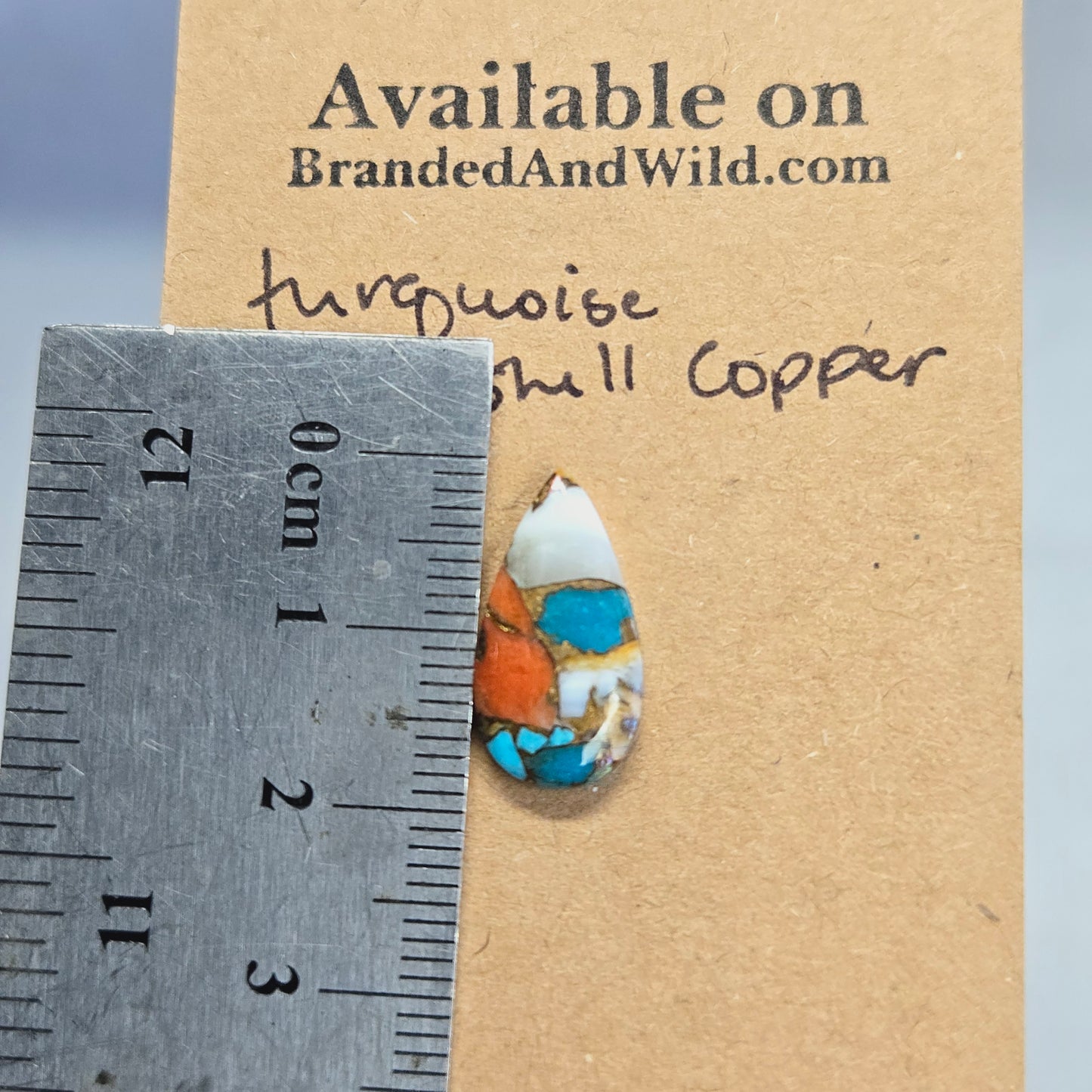 Turquoise, Oystershell, Copper Cabochon TOC30