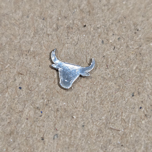 6mm 24 Guage bull head sterling silver