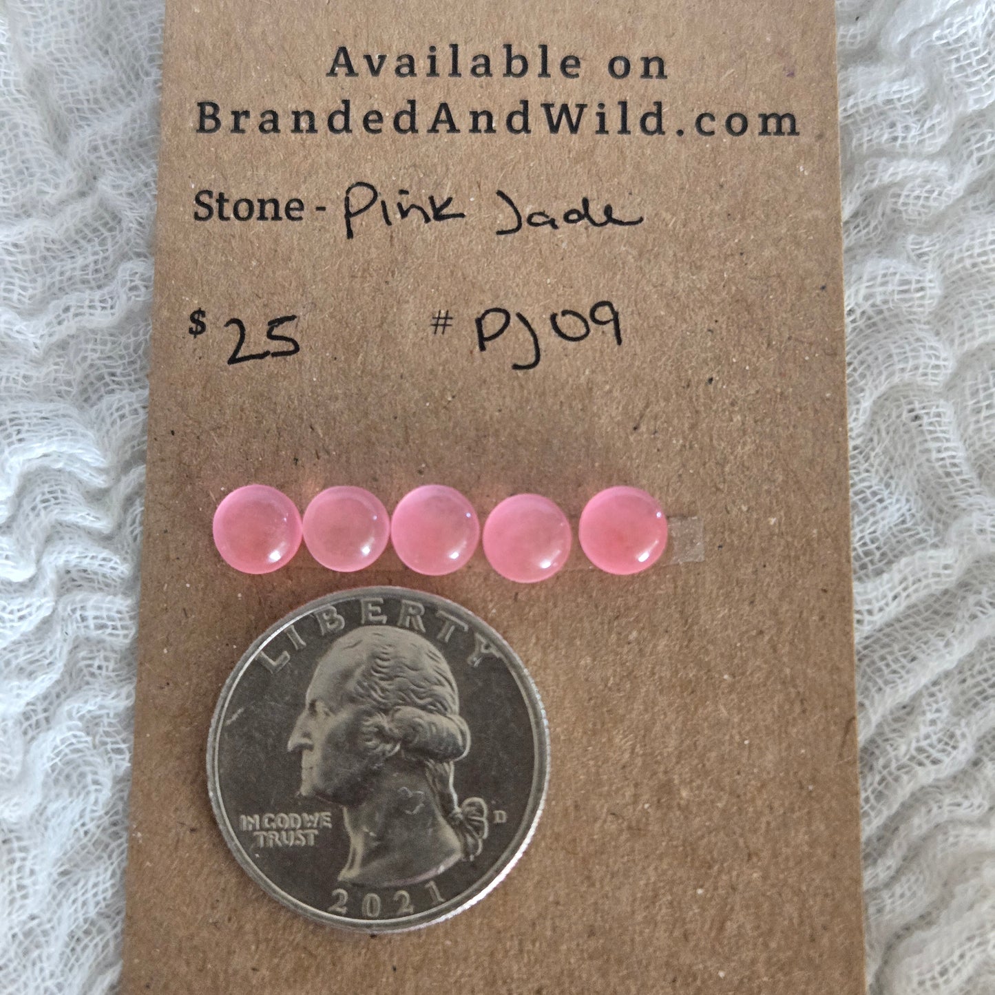 Pink Jade Cabochon 6mm - PJ09