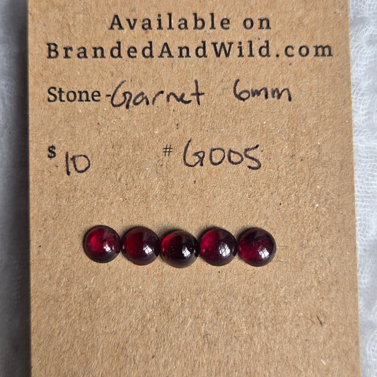 Garnet Cabochon 6mm - G005